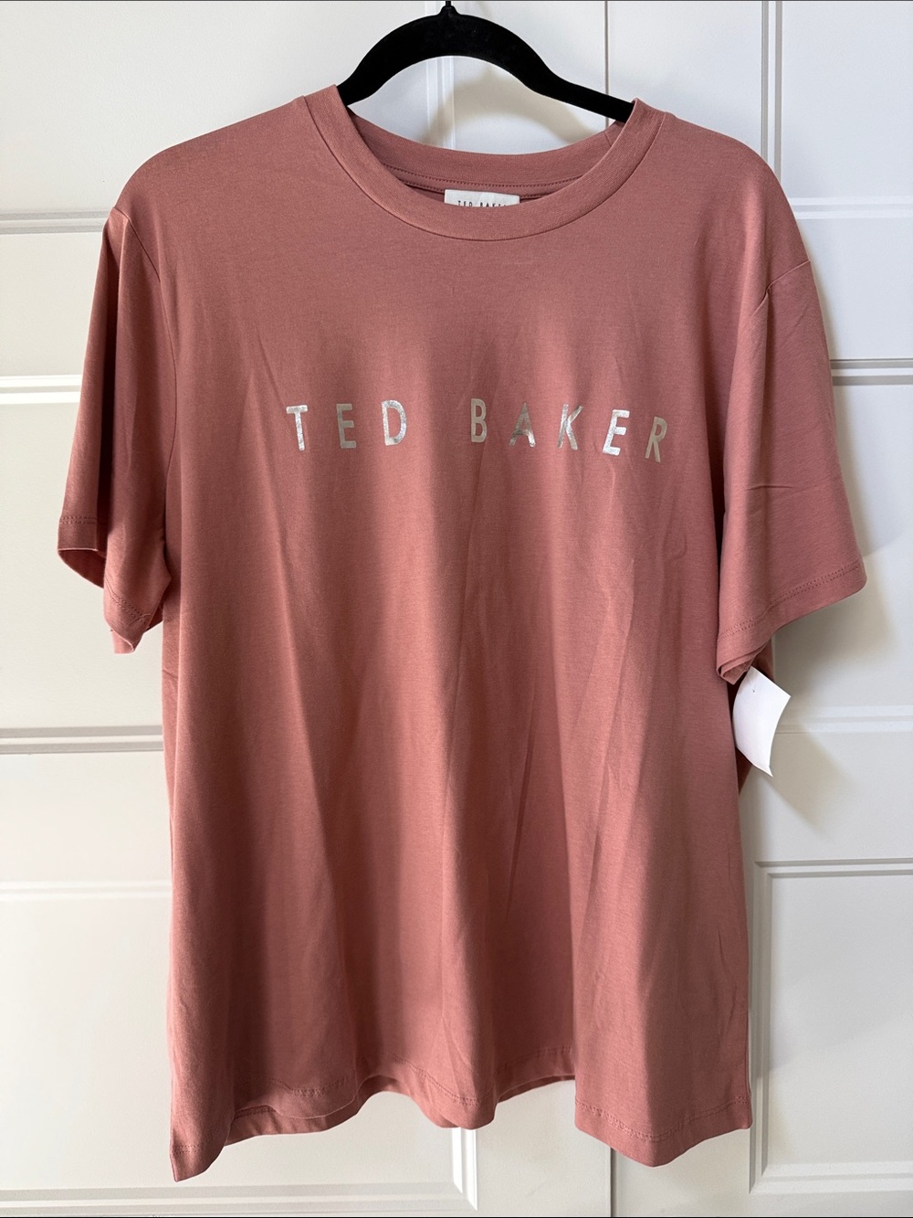 Ted Baker Rose-Mauve Metallic Logo Tee